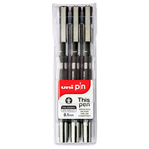 Uni Pin Fineliner 0.1mm 3 Piece Wallet