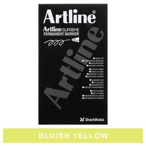 Artline Supreme Permanent Marker box front with Bluish Yellow colour band, 1.0mm