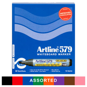 Artline 579 Whiteboard Marker 5mm Chisel Nib Assorted Box of 12