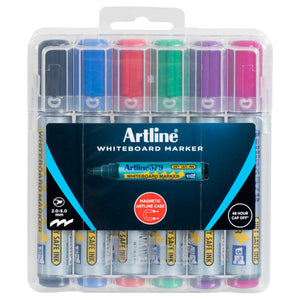 Artline 579 markers in a clear hard case, insert reads Magnetic Artline Case and 2.0-5.0 mm, code 157946HC