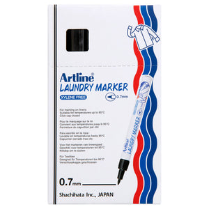 Artline 750 Laundry Marker 0.7mm Bullet Black Box of 12