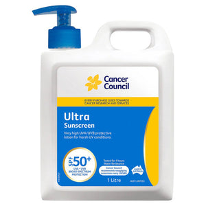 Cancer Council SPF50+ Ultra Sunscreen Pump 1L Pack of 6