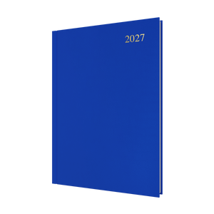 Collins Essential 2027 A4 Day to a Page Diary Blue front cover