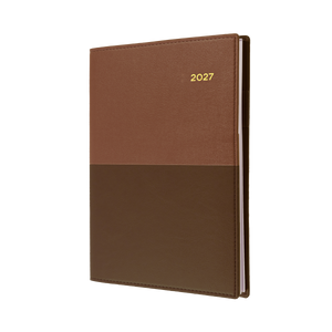 Collins Vanessa 2027 A4 Day to Page Diary Tan front cover