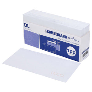 Post Code Envelope Strip Seal DL 80gsm 110 x 220mm White Box 1000