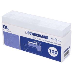 Strip Seal Envelope DL 80gsm 110 x 220mm White Box 1000