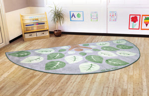 Natural World Semi Circle Carpet 300 x 150cm Leaf Design
