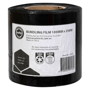 Marbig Professional Bundling Film Blown 100mm x 250m 20mic 2 Inch Core Black