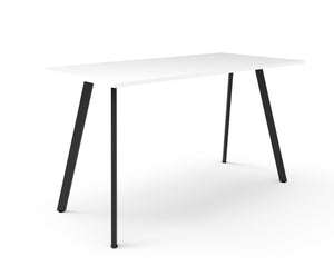 Rapidline Eternity high bar table in Natural White and Black Satin. Rapidline range image supplied for model D-EHBT189 NW/BL. View 1.