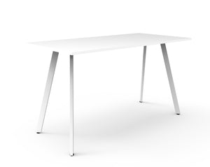 Rapidline Eternity high bar table in Natural White and White Satin. Rapidline range image supplied for model D-EHBT1575 NW/WS. View 1.