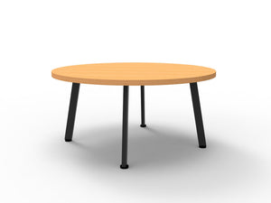 Rapidline Eternity round coffee table in Beech and Black. Rapidline range image supplied for model ECT900 B/BL. View 1.