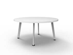 Rapidline Eternity round coffee table in Natural White and White. Rapidline range image supplied for model ECT500 NW/WS. View 1.