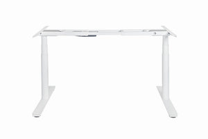 Rapidline Halo Plus single sided frame in white satin powdercoat for round leg height adjustable workstations. Supplied product image for model HP-SSF WS.