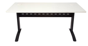 Rapidline Rapid Span open workstation in Natural White and Black Satin. Supplied product image for model RSD1877M BNW. View 1.