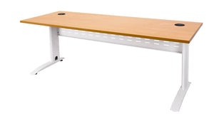 Rapidline Rapid Span open workstation in Beech and White Satin. Supplied product image for model RSD1877M WB. View 1.