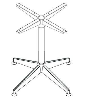 Rapidline Typhoon round table frame in black powdercoat with a polished aluminium foot. Rapidline range image supplied for model TFR15 BL. View 1.