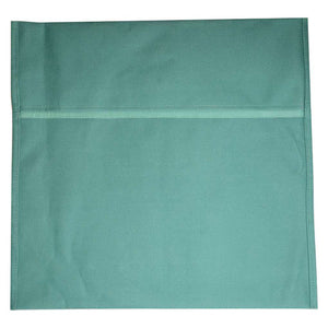 Osmer chair bag in green shown flat from the front, a square fabric bag with a stitched seam across the upper section