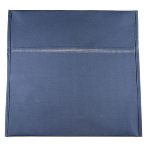 Osmer chair bag in navy blue shown flat from the front, a square fabric bag with a stitched seam across the upper section