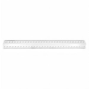 Osmer Ruler 30cm Plastic with Finger Grip Clear Pack of 24