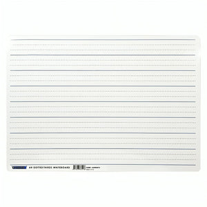 Osmer student whiteboard A4 flexible, dotted thirds side shown landscape with solid and dotted ruled lines across the board
