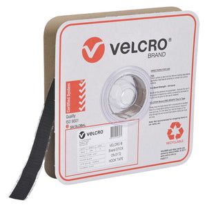 Osmer Velcro Brand Hook Only Strip 25mm x 25m Black