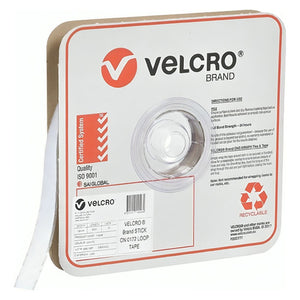 Osmer Velcro Brand Loop Only Strip 19mm x 25m White
