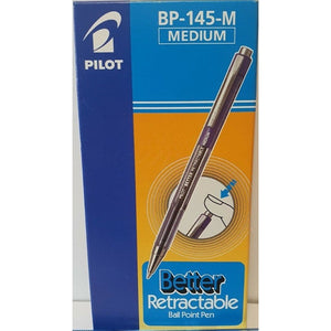 Pilot BP-145 Retractable Ballpoint Pen Medium Blue Box of 12