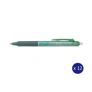 Pilot FriXion Clicker Erasable Retractable Gel Pen Extra Fine Green Box of 12