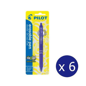 Pilot FriXion Clicker Erasable Retractable Gel Pen Fine Blue Pack of 6