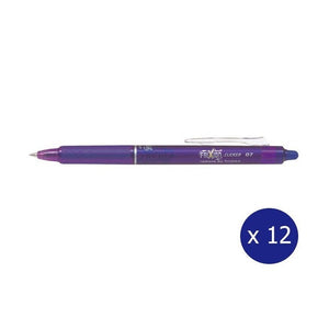 Pilot FriXion Clicker Erasable Retractable Gel Pen Fine Violet Box of 12