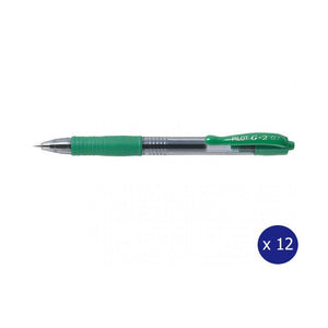 Pilot G-2 Retractable Gel Pen 0.7mm Green Box of 12