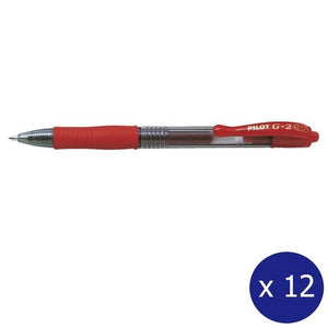 Pilot G-2 Retractable Gel Pen 1.0mm Red Box of 12