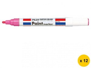 Pilot Super Colour Permanent Paint Marker Bullet Medium Pink Box of 12