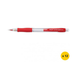 Pilot Super Grip Mechanical Pencil 0.5mm Lead Neon Red Barrel Box of 12