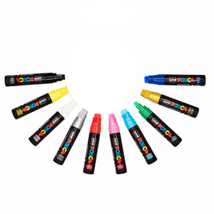 POSCA PC-17K extra broad paint marker bundle in assorted colours arranged in a circle.