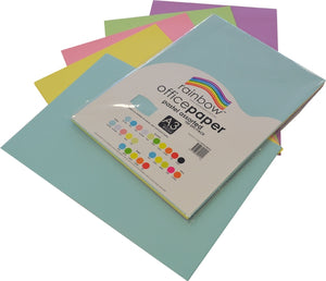 Rainbow Office Paper A3 80gsm Pastel Assorted Pack of 100