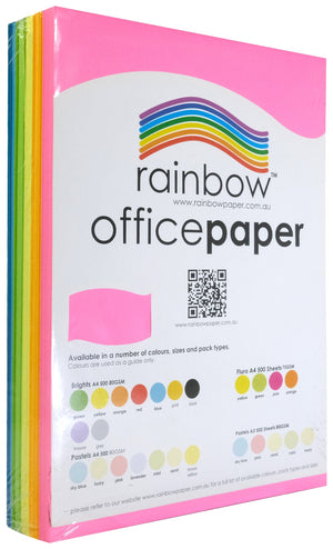 Rainbow Office Paper A4 75gsm Fluoro Assorted ream