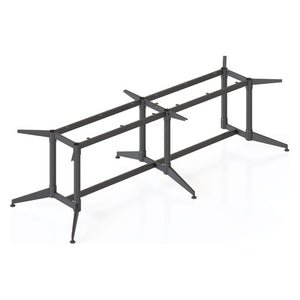 Rapidline Typhoon double stage meeting table frame in black powder coat all over, angled view of the frame on its own
