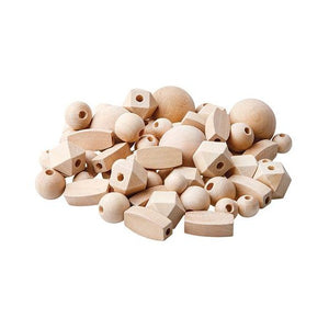 Zart Wooden Natural Beads Assorted Pack of 92