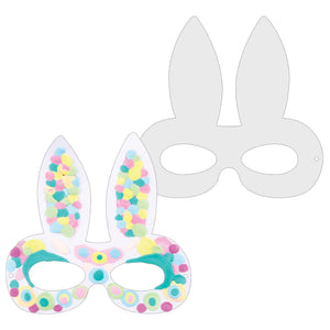 Cardboard Easter Bunny Mask Pack of 30 15 x 14.5cm Elastic Included