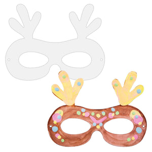 Cardboard Reindeer Face Mask Pack of 20 15 x 11.5cm Elastic Included