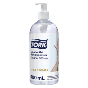 Tork Alcohol Gel Hand Sanitiser with Pump 500ml Carton of 12