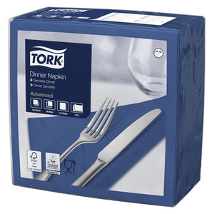 Tork Dark Blue Edge Emboss Dinner Napkin 2 Ply Quarterfold 150 Sheets Carton of 12