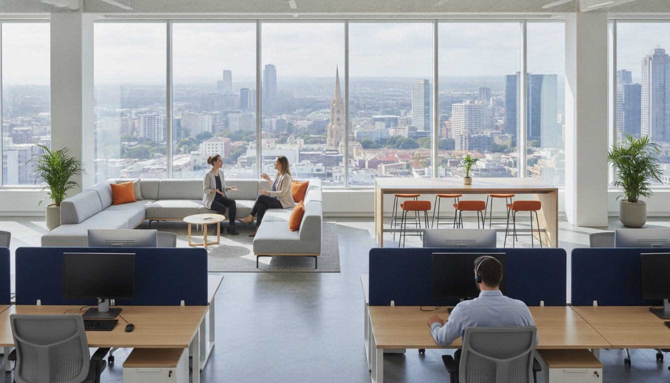 Open Plan Office Furniture Layout Ideas: Balancing Collaboration and Acoustic Privacy