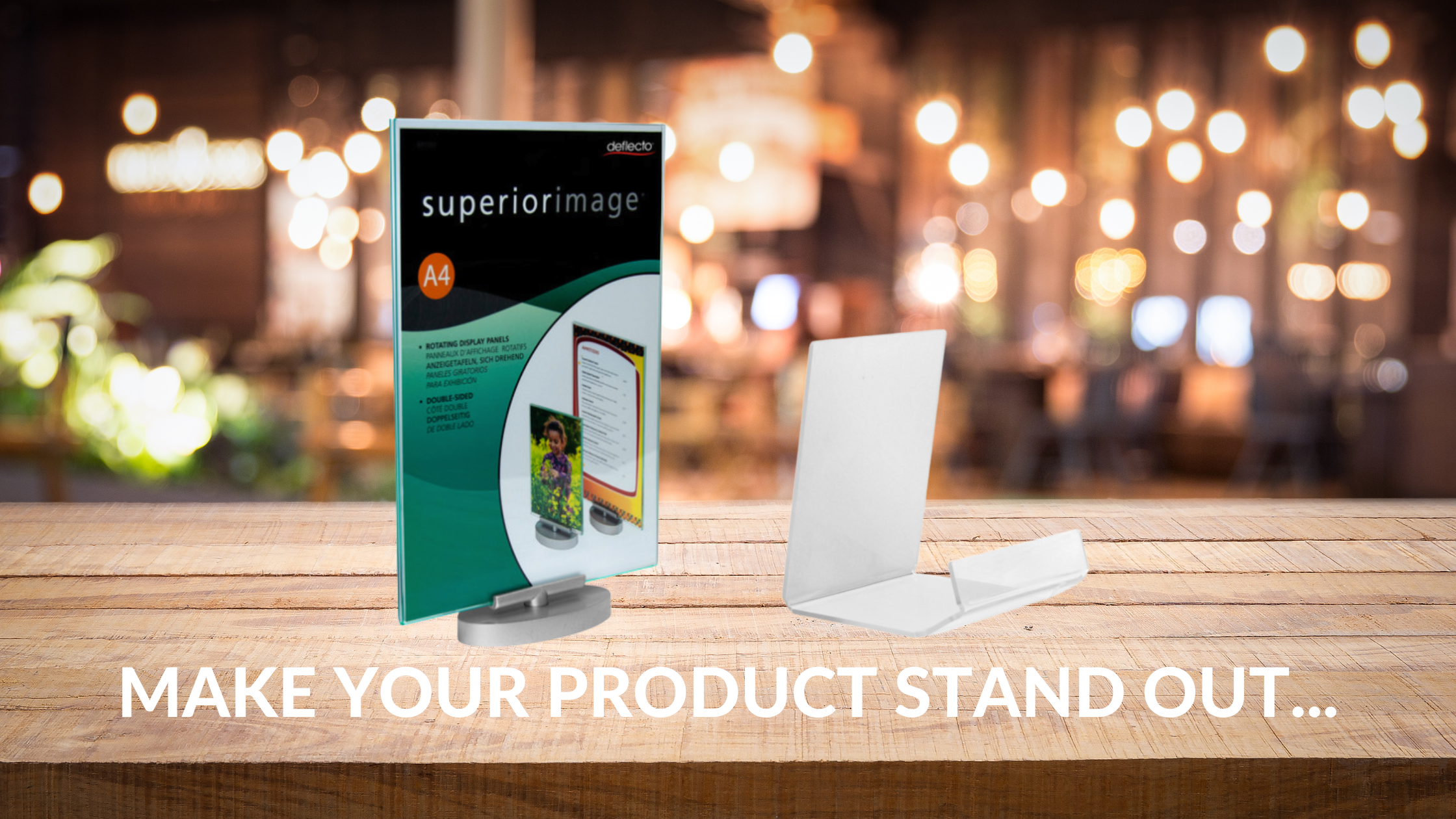 Boost Your Marketing Display with Deflecto Universal Display Stand and Sign Holder