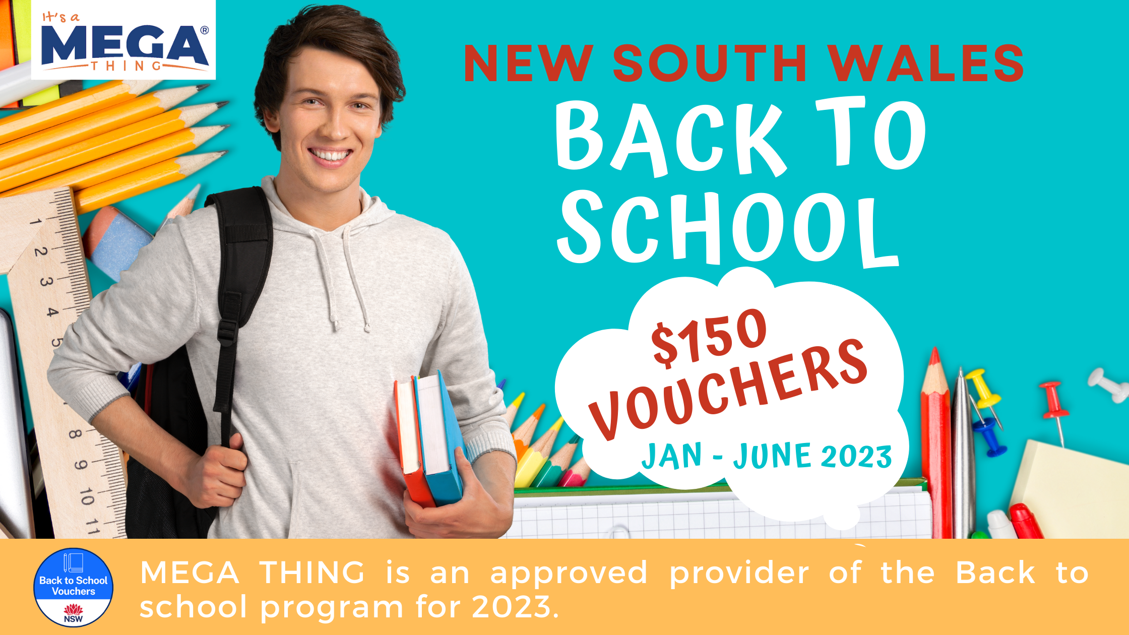 MEGA THING is an approved provider of the Back to school program for 2023.