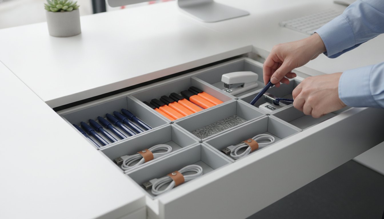 Organise desk drawers for efficiency: professional guide
