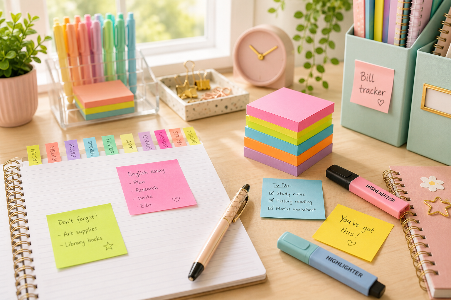 Sticky Notes & Desk Brights