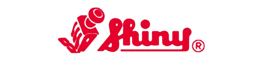 Shiny brand logo for self-inking date stamps, message stamps and stamp kits