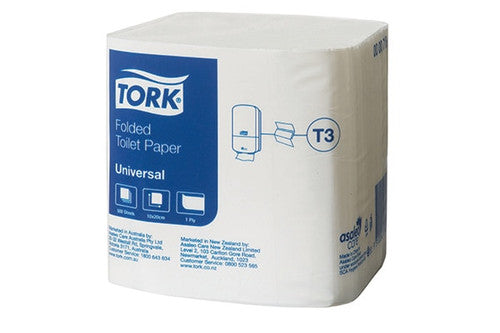 Tork Folded Toilet Paper 1 Ply Universal T3 White Carton of 36